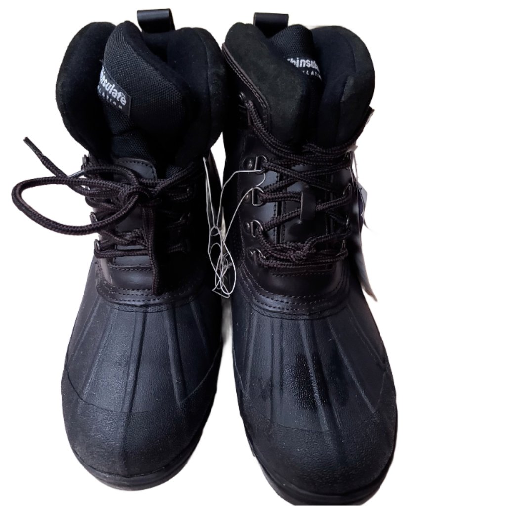 Explorer Thinsulate 13 Black Leather Rubber 200 Gram Duck Winter Snow Rain Boots